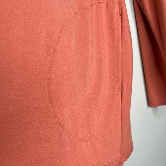 𝅺logo by Lori Goldstein Orange Rayon 230 Draped Front Cardigan, Size S - Picture 5 of 5